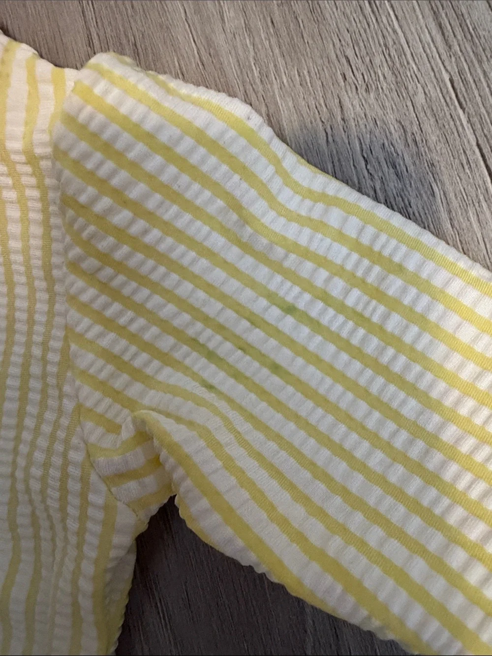 Ruffle Butts size 3-6M Baby One-Piece Swimsuit - Yellow with Pink Trim